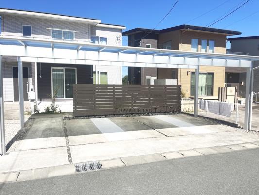 三重県津市　S様邸　高儀　コテージウッド　目隠しフェンス　外構