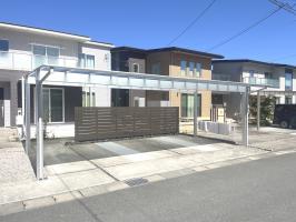 三重県津市 三協アルミ スカイリード 3台用 大型カーポート リフォーム 外構ト
