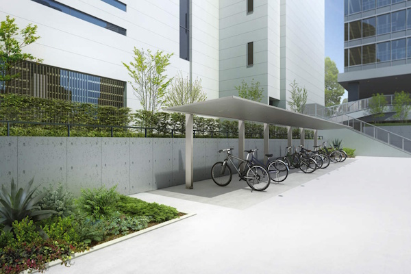 YKKap　サイクルポート　プレーンルーフ ミニ　600タイプ　奥行2連結　アルミ色