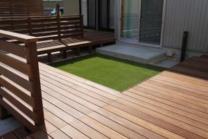 三重県四日市市 K様邸 　ウッドデッキ　天然木ウリンデッキ　デッキフェンス　お庭　外構