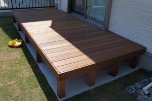 三重県三重郡 K様邸 天然木デッキ ウリンデッキ ウッドデッキ お庭 外構