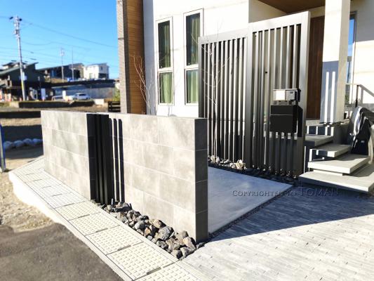 三重県桑名市 K様邸 リクシルプラスG　Gスクリーン縦格子タイプ　外構　お庭　目隠し