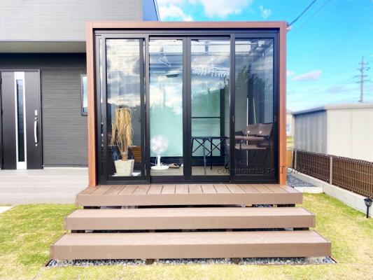 三重郡菰野町　F様邸　LIXIL　リクシル　樹ら楽ステージ　ウッドデッキ　外構　