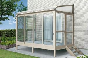 YKKap　ソラリア テラス囲い　スタンダード　床納まり　アール型　独立仕様　サンルーム