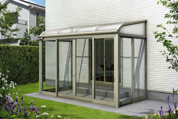 YKKap　ソラリア テラス囲い　スタンダード　土間納まり　アール型　独立仕様　サンルーム