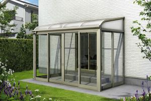 YKKap　ソラリア テラス囲い　スタンダード　土間納まり　アール型　独立仕様　サンルーム