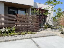 三重県津市 T様邸 天然木ウリンフェンス 目隠しフェンス ウッドフェンス お庭 外構