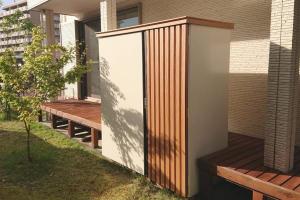 三重県四日市市　Y様邸 　ディーズシェッド　Rico(リコ)　デザイン物置　かわいい物置　お庭