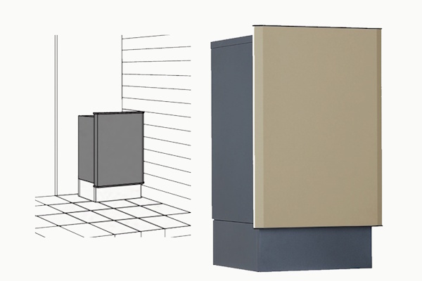 ユニソン　スマートキー搭載宅配ポスト　ヴィコスマートDB120　ポストなし　据え置きタイプ