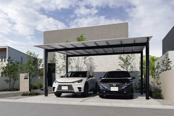 三協アルミ スカイリード【シャドークール】シルバーポリカ　 両側支持 基本タイプ (2台用)