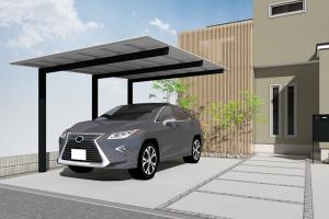 三協アルミ スカイリード【シャドークール】 シルバーポリカ　片側支持 (1台用)