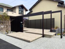 三重県四日市市　H様邸　リクシル　プラスG　Gフレーム　門袖　門周り　門袖アーチ