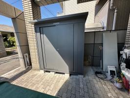 大阪府吹田市　K様邸　マツモト物置　IVD-2　外構　物置　エクステリア　お庭