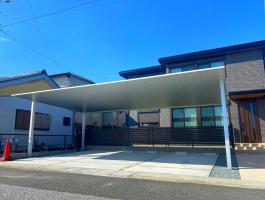 三重県四日市市　O様邸　YKKap　カーポート　プレーンルーフ　3台用　外構　エクステリア