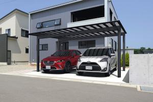 三協アルミ　カーポート　スカイリードZ　スタンダード　2台用　積雪50㎝仕様　両側支持タイプ