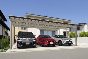 三協アルミ　カーポート　スカイリードZ　スタンダード　3台用　積雪50㎝仕様　両側支持タイプ