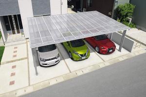 三協アルミ　カーポート　スカイリードZ　スタンダード　3台用　積雪100㎝仕様　両側支持タイプ