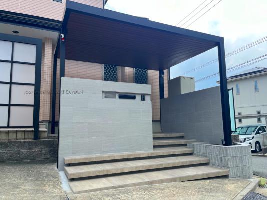 三重県桑名市　H様邸　リクシル プラスG　Gルーフ　門周り　外構