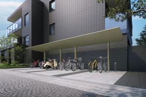 三協アルミ サイクルポート　FⅡ-RS(エフツー)　ミニタイプ　連棟 [サイドスクリーンなし]