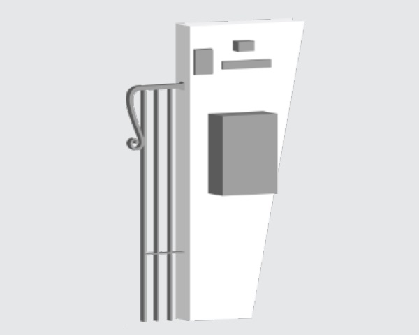 ディーズガーデン 機能門柱ルアン 特注:ポストなしタイプ【ホワイト