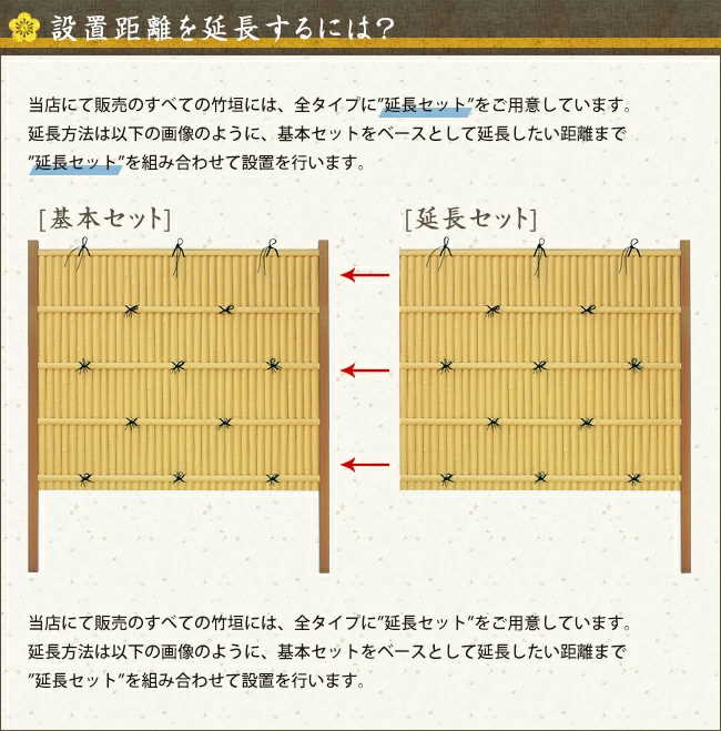 和風竹垣目隠し 建仁寺垣 タイプD片面 (工事込み) 地面専用仕様 | 大阪